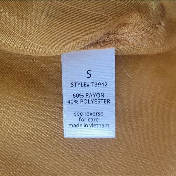 Active USA Gold Boho Tie Front Long Sleeve Peasant Blouse - Picture 13 of 16